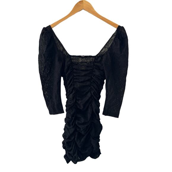 For Love & Lemons Harlow Lace Slip Mini Dress Black Size XS - Picture 6 of 12